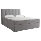 xl moebel gmbh Bett Boxspring Braun Design Bett XXL Big Polster Hotel Modern Luxus Doppel Bett - Grau