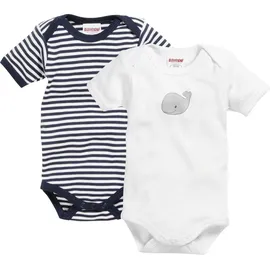 Schnizler Playshoes - Kurzarm-Body BABY Wal, 2er-Pack in weiß/navy, Gr.50/56