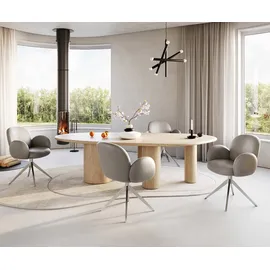 DeLife Drehstuhl Nube-Flex Leder schlamm