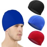 Elastische Badekappen 3 Stück Bequemer Stoff Schwimmhaube Weiche Badehaube Schwimmhaube Schwimmkappe Swim Cap Für Lange Und Kurzes Haare Schwimmkappen Für Mädchen Jungen Damen Herren