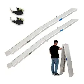 Baumarktplus TRUTZHOLM 2 x Alu Auffahrrampe klappbar 307 cm extra lang 900 kg geriffelt Motorradrampen
