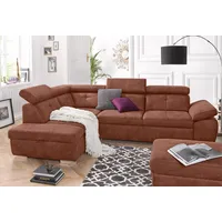 exxpo - sofa fashion Ecksofa Luxus-Microfaser 2-Sitzer Braun