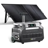 IEE 3200W Tragbares Powerstation P3200 mit 400W Solarpanel, 2048Wh Solargenerator, LiFePO4-Akku, 1h Schnellladung, APP, 16 Anschlüsse, Tragbares Kraftwerk für Camping, Camper