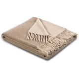 Biederlack Kuscheldecke 130 x 170 cm Wolle Beige Natur