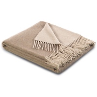 Biederlack Kuscheldecke 130 x 170 cm Wolle Beige Natur