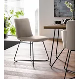 Polsterstuhl W.SCHILLIG "jakob", braun (stone z59, anthrazit pulverbeschichtet), B:49cm H:86cm T:62cm, Chenillegewebe V34 (52% Polyester, 38% Baumwolle, 10% Polyacryl);Longlife Xtra-Leder Z59: Glattleder mit modischer Prägung. Hautstärke 0, 9 - 1, 1 mm;ROHLEDER Chenille-Flachgewebe Q2 W77 (68% Polyacryl, 32% Polyester);ROHLEDER Jacquard-Flachgewebe Q2 W60 (63% Polyester, 37% Polyacryl);Velourgewebe V41 (100% Polyester), Stühle, Polsterstuhl, mit Drahtrohrgestell in Schwarz pulverbeschichtet