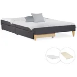 Homestyle4u Polsterbett 140 x 200 cm Grau