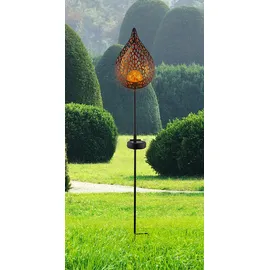 ETC Shop LED Flammen Optik Glas Außen-Solarstrahler 2er Set