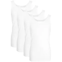 GÖTZBURG Herren Unterhemd 4er Pack - Feinripp, Unterwäsche Set, Pure Cotton Weiß XXL