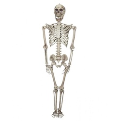 Horror-Shop Dekofigur Riesen Skelett - Lebensgroße Halloween Figur 200 c beige|braun