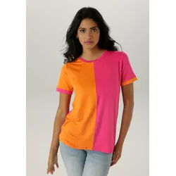 Aniston SELECTED T-Shirt, mit trend- und farbstarken Colorblock Aniston SELECTED pink-orange 36