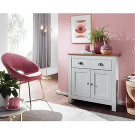 Wohnling Sideboard 79 x 81 x 34,5 cm Weiß / Eiche