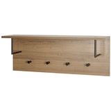 Haku-Möbel HAKU Möbel Wandgarderobe 37147 eiche Holz 4 Haken 80,0 x 30,0 cm