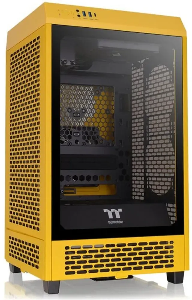 Thermaltake The Tower 200 Mini-Tower Mini-ITX Gehäuse Sichtfenster Bumblebee (Mini-ITX), PC Gehäuse, Gelb