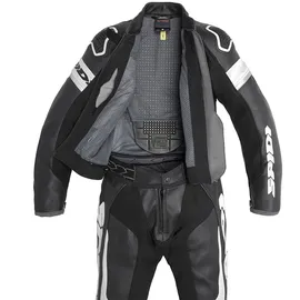 Spidi Laser Touring 2-Teiler Damen Motorrad Lederkombi schwarz-weiss, Größe 44