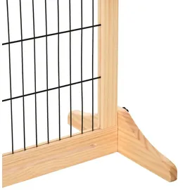 PawHut Hunde Absperrgitter Holz verstellbar 104-183 x 36 x 69 cm Braun