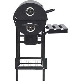 vidaXL Grillwagen mit Rädern und Ablagen schwarz