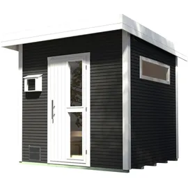 Weka Design-Saunahaus Kuopio Außenmaß 263 cm x 298 cm Anthrazit