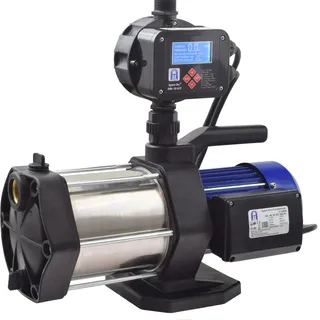 Agora-Tec® Hauswasserautomat Hauswasserwerk 5-1300 18DW-LCD mit Druckschalter 5400 l/h 5,6 bar einstellbarer Ein- Ausschaltdruck, Trockenlaufschutz, Leckage-Anzeige, Überdruckabschaltung, Kreiselpumpe