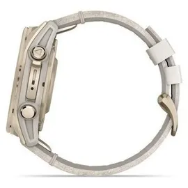 Garmin fenix 8 AMOLED 43 mm sapphire, nebelgrau / softgold mit QuickFit-Leder-Armband 20 mm