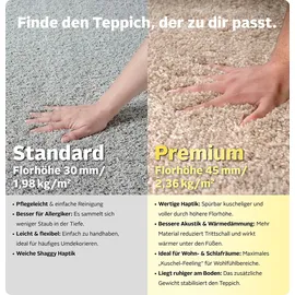 OTTO home Hochflor-Teppich OTTO HOME "Viva Shaggy, in Standard- und Premium-Qualität, 30 mm oder 45 mm Höhe" Gr. 11, beige, B:67cm H:45mm L:230cm, Kunstfaser, Teppiche, Uni Farben, einfarbig, besonders weich und kuschelig, Kundenliebling