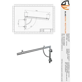 Buylando Glaswerk Westfalen - (3lb) 230x90 cm, Klarglas VSG Edelstahl (230x90cm (3X LB-Halterung))