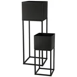Spetebo Blumentopf Set 58 x 37 cm Schwarz