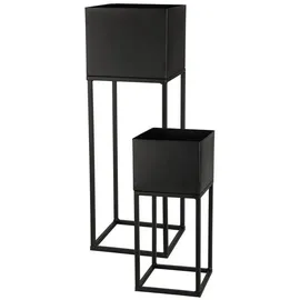 Spetebo Blumentopf Set 58 x 37 cm Schwarz