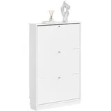 SoBuy Schuhschrank 76 x 113 x 18 cm weiß / weiß