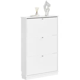 SoBuy Schuhschrank 76 x 113 x 18 cm weiß / weiß