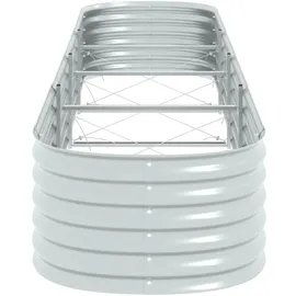 vidaXL Garten-Hochbeet verzinkter Stahl 400 x 80 x 44 cm Silber