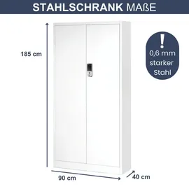 Jan Nowak DELUKE Aktenschrank 185 x 90 x 40 cm Weiß