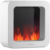 KAMINIO Elektrischer Tischkamin MIA XL - Dekoratives Elektro-Tischfeuer mit 3D-Flammeneffekt, ausdauerndem Akku für portable Nutzung  - Weiß