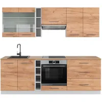 Vicco Küchenzeile Fame-Line 235 cm Eiche/Weiß