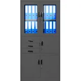 Jan Nowak C018S Aktenschrank 185 x 90 x 40 cm Anthrazit