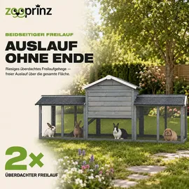zooprinz Kleintierstall Don Camillo 210 x 85,5 x 54 cm Grau/Weiß