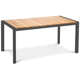 BEST Freizeitmöbel Paros Gartentische 160 x 90 x 76 cm anthrazit/Teak