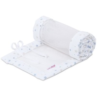 babybay Nestchen Mesh-Piqué Maxi, Boxspring und Comfort azurblau Sternemix sand/azurblau