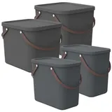 Rotho Aufbewahrungsbox 2x40l + 2x25l 4-tlg. grau