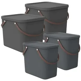 Rotho Aufbewahrungsbox 2x40l + 2x25l 4-tlg. grau
