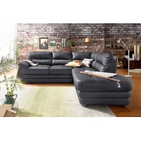 Ecksofa COTTA "Royale L-Form" Sofas Gr. B/H/T: 250cm x 88cm x 234cm, Luxus-Kunstleder, Ottomane rechts, ohne Bettfunktion, braun (espresso) wahlweise mit Bettfunktion