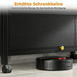 Costway Küchenschrank hoch, mit Rollen, Schwarz