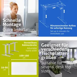 eSmart Schreibtischgestell ETX-121G Grau