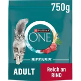 PURINA ONE BIFENSIS Adult Katzenfutter trocken, reich an Rind, 6er Pack (6 x 750g)