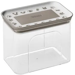 Snackbox 1,2 Liter, Futterbehälter aus transparentem Kunststoff, luftdichter Deckel, grau