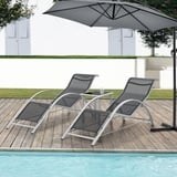 3tlg. Gartenmöbelset Sonnenliegenset Gartenliege Relaxliege 2 Liegen + Tisch Set