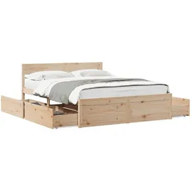 vidaXL Massivholzbett 140 x 200 cm Braun