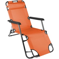 Nexos klappbare Sonnenliege Relaxliege Liegestuhl Klappliege Stahl (Orange)