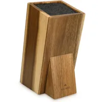 Messerblock aus Akazienholz mit Borsteneinsatz Messer Block unbestückt aus Holz