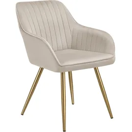 Tectake tectake® Esszimmerstuhl, gepolstert, in Samtoptik, gesteppt, 58 x 62 x 82 cm